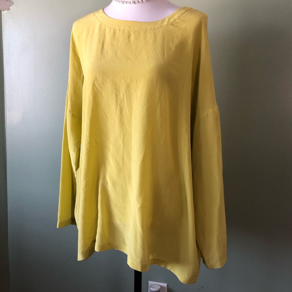 Missoni yellow silk blouse size large